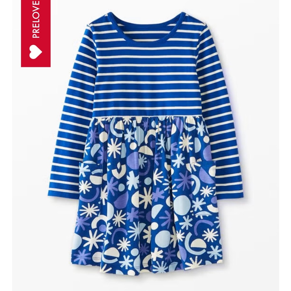 Hanna Andersson Blue and White Dress